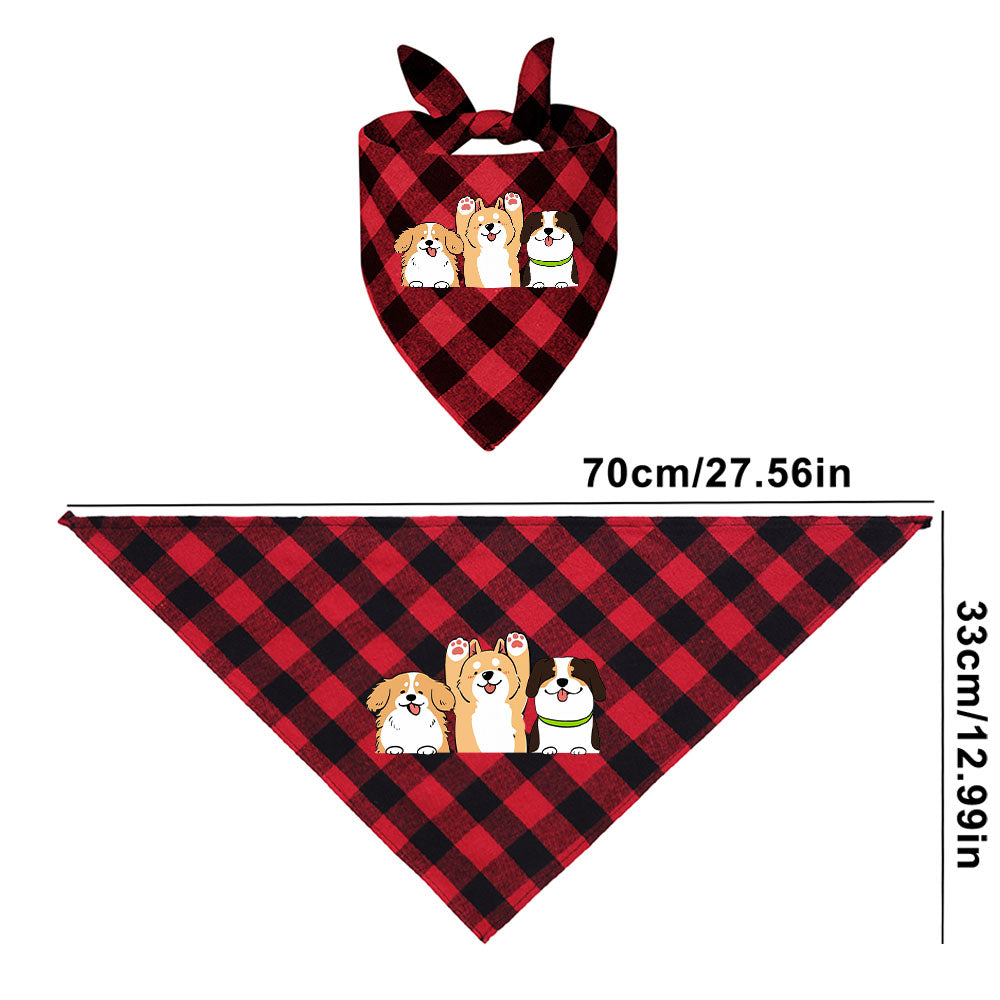 Plaid Pet Triangle Scarf Tbb001 Us Ship