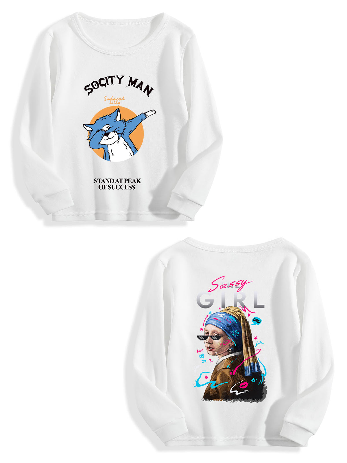 Kids Long Sleeve Double Sided Print Tbb001