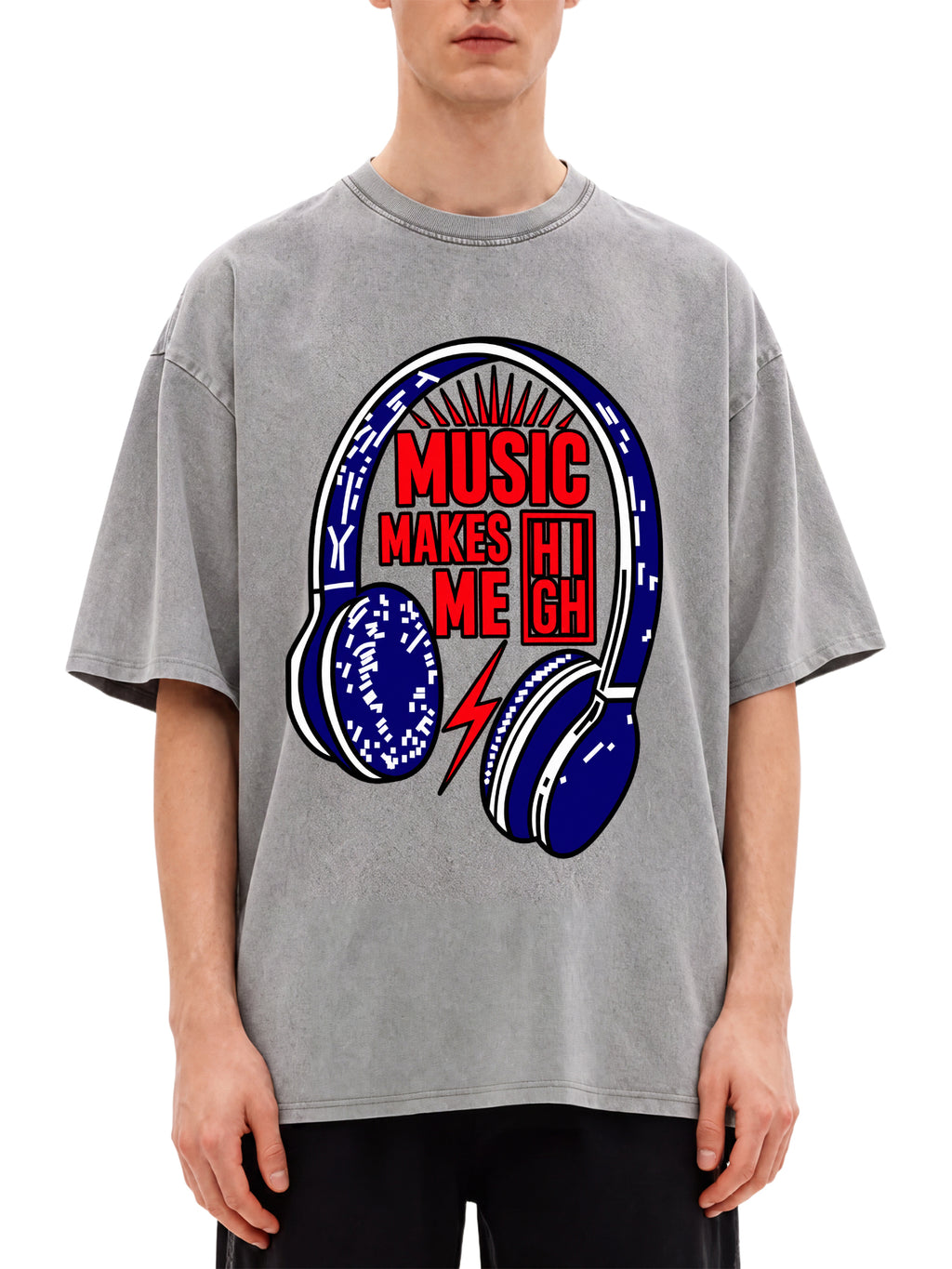 Washed T-Shirt with Single-Sided Print