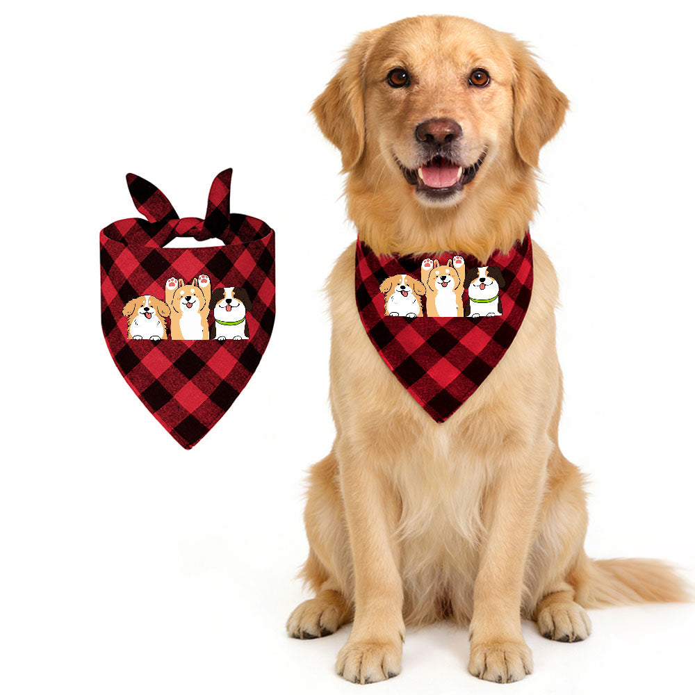 Plaid Pet Triangle Scarf Tbb001 Us Ship