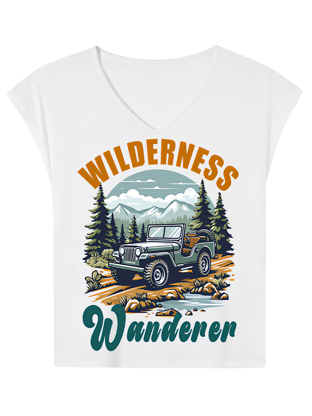 V Neck Sleeveless Womens T Single Sided Print