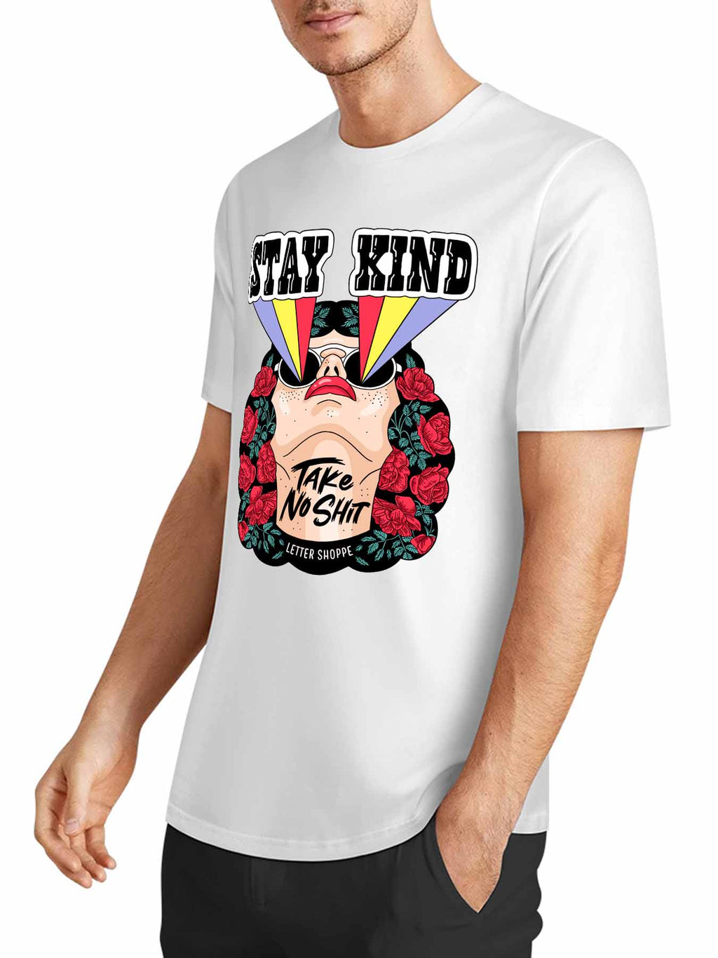 Cotton Short Sleeve T Shirt Single Sided Print