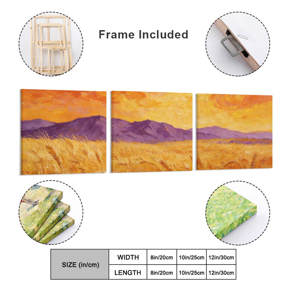 Decorative Frame Painting Triple Panel Design