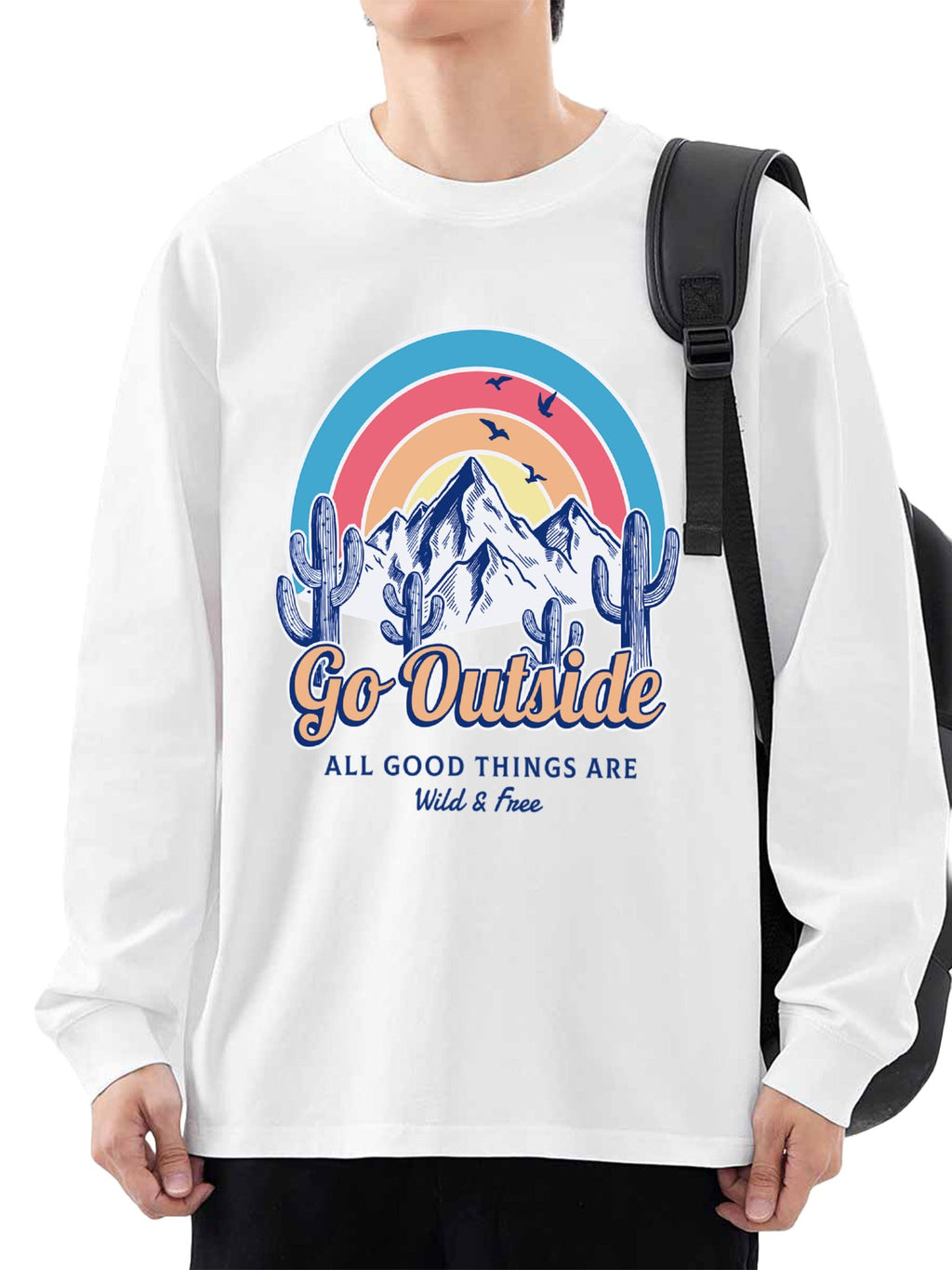 Cotton Long Sleeve Tee Double Sided Print Tbb001