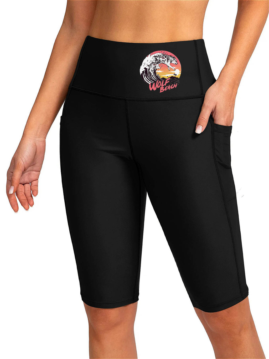 Women Five Quarter Swim Trunks Double Sided Print