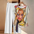 Strap top wide leg pants set