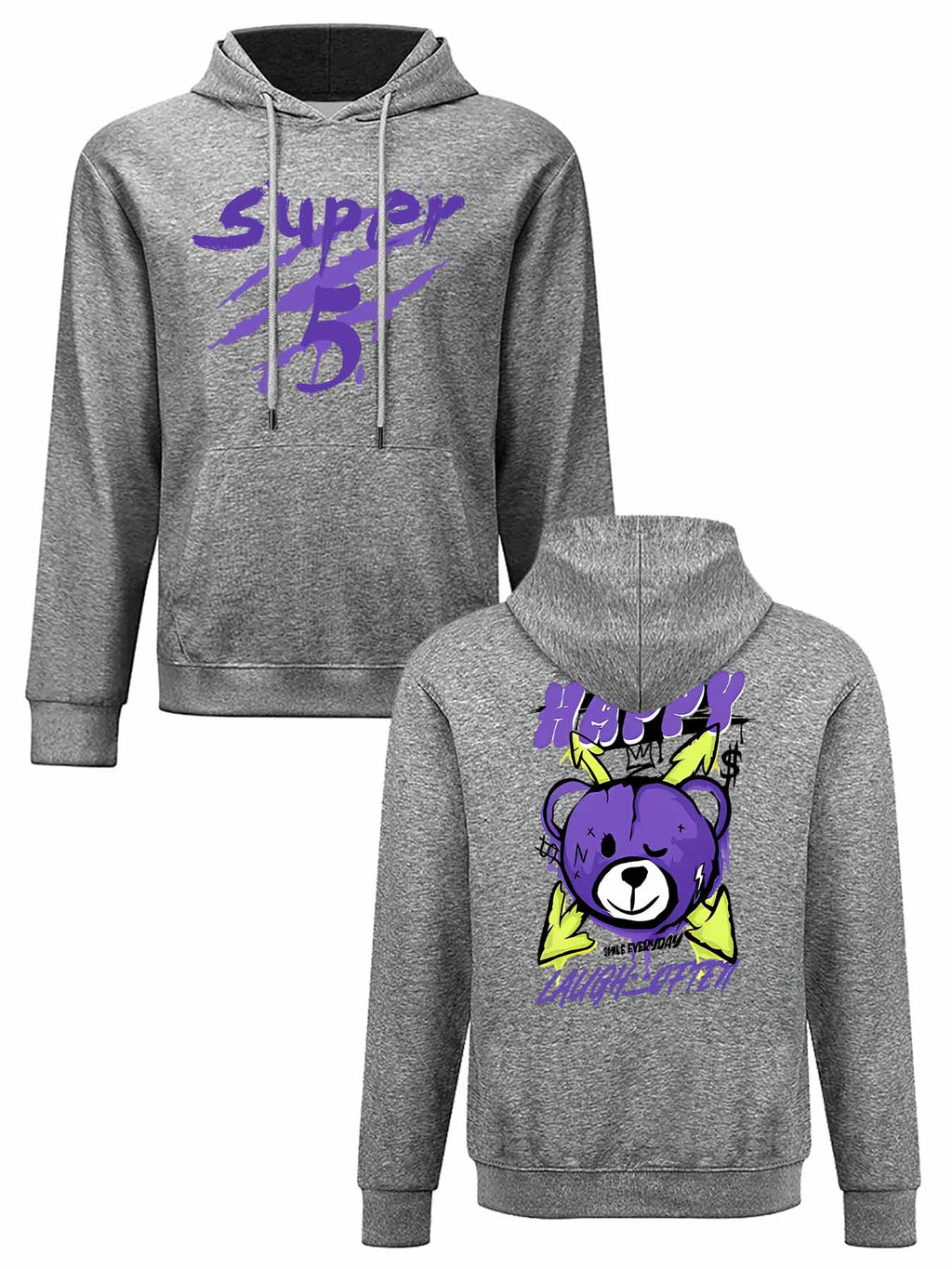 Fleece Lined Hoodie Double Sided Print Tbb001