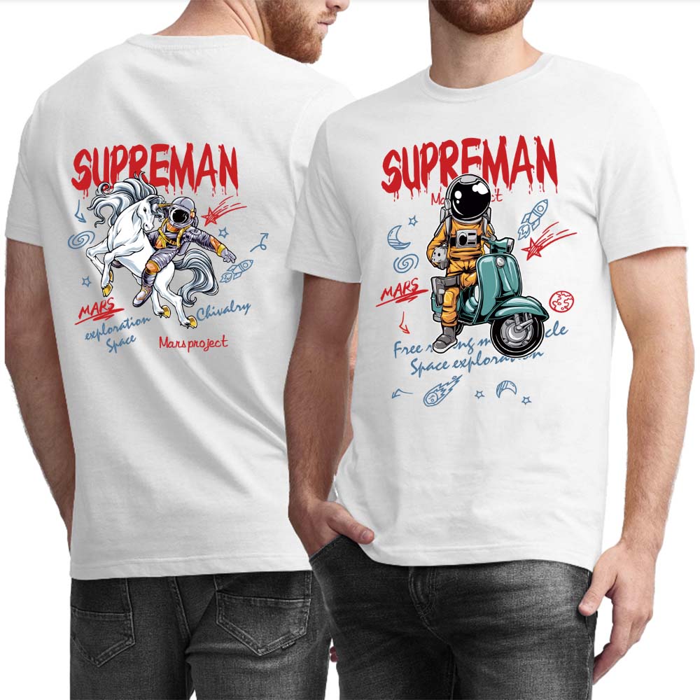 Uk Sizing 100% Cotton T-shirt (with Heat Transfers on Front and Back) – Shipping Not Included