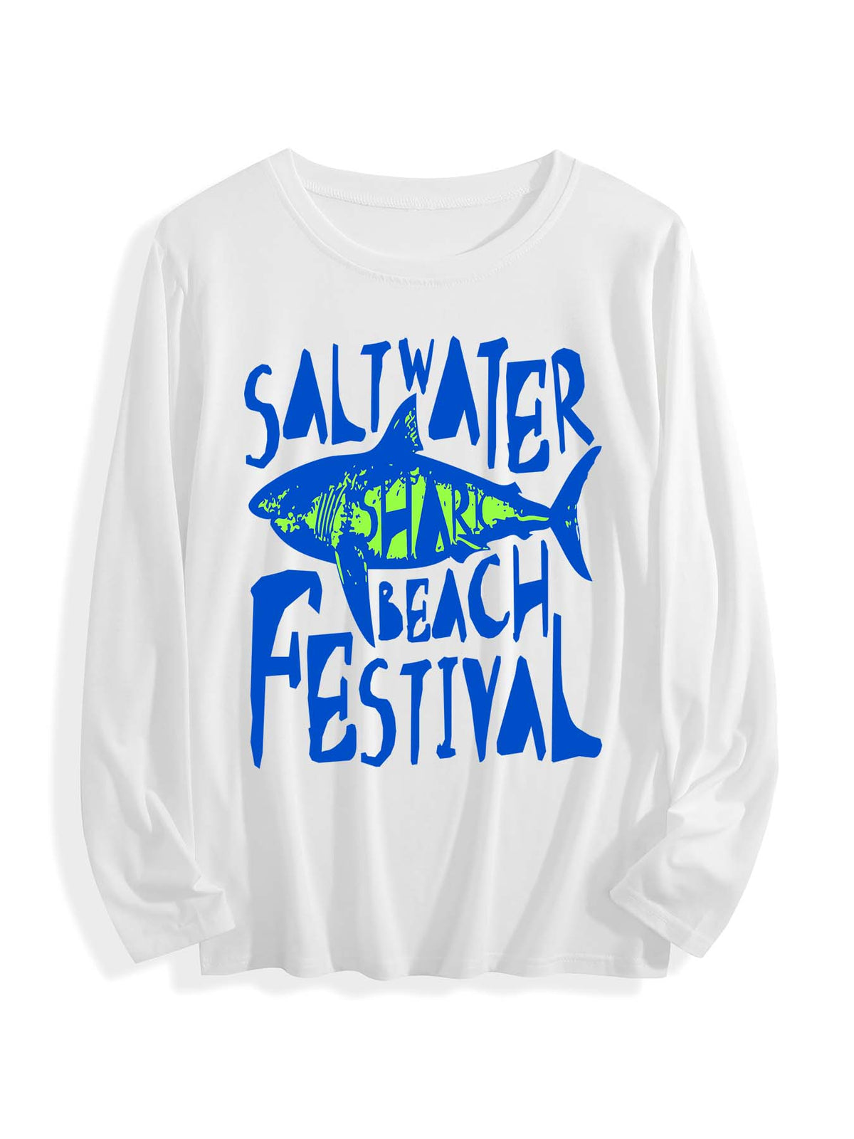Round Neck Long Sleeve T Shirt Single Sided Print