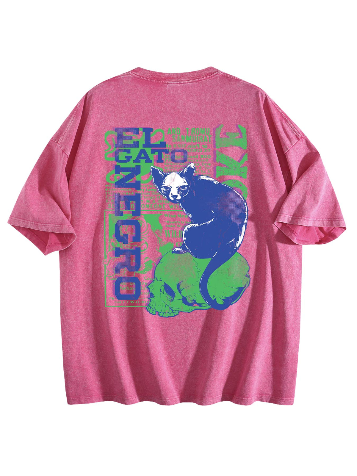 Water Wash Cotton Tee Back Print Tbb001