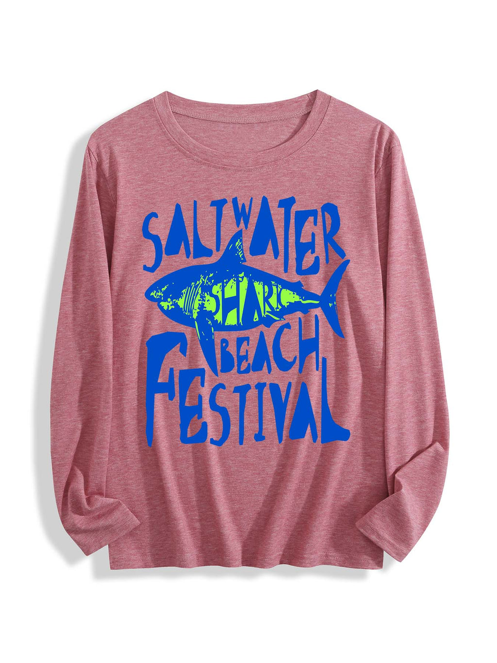 Round Neck Long Sleeve T Shirt Single Sided Print