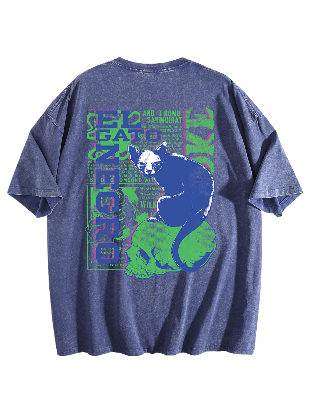 Water Wash Cotton Tee Back Print Tbb001