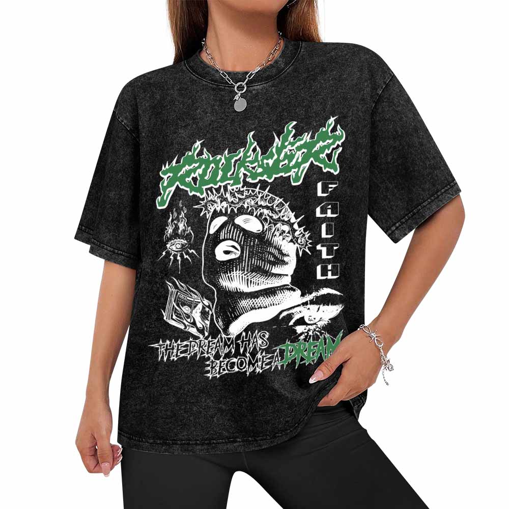 Water Wash Short Sleeve Tee Double Sided Print Tbb001