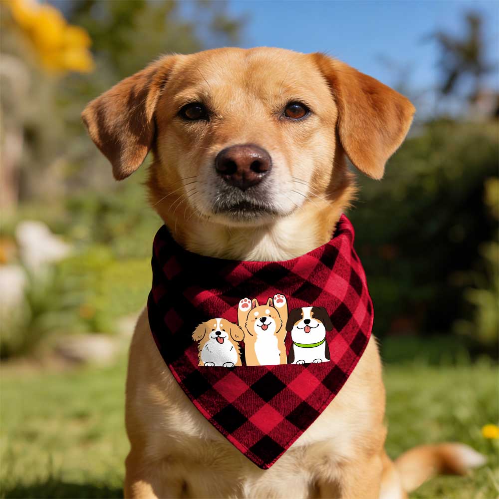 Plaid Pet Triangle Scarf Tbb001 Us Ship