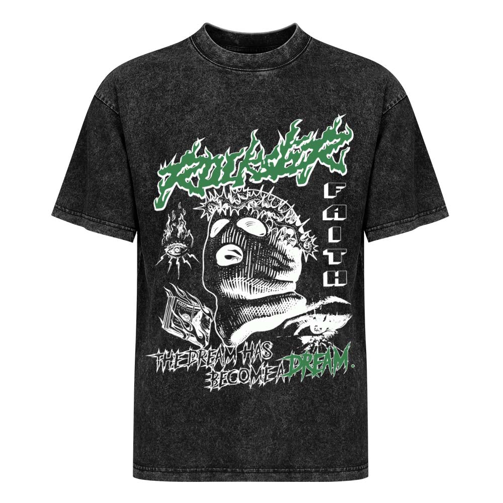 Water Wash Short Sleeve Tee Double Sided Print Tbb001