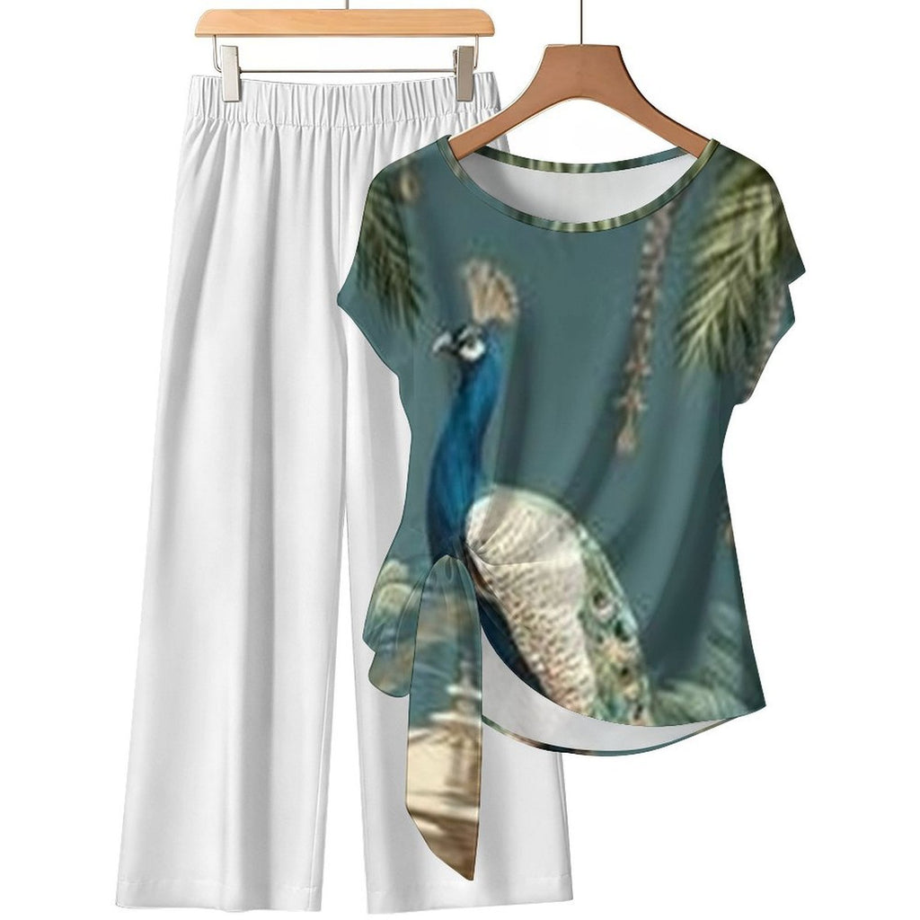 Strap top wide leg pants set