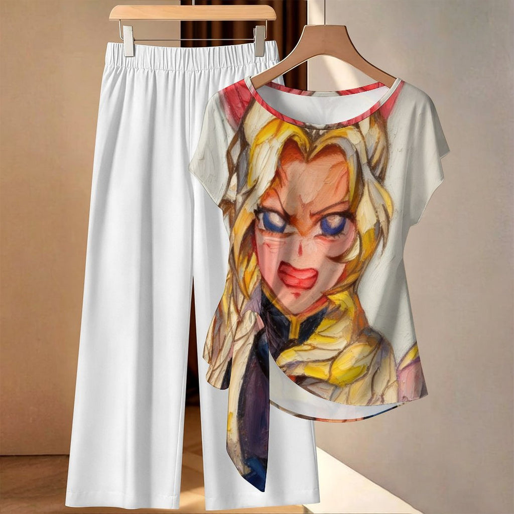 Strap top wide leg pants set