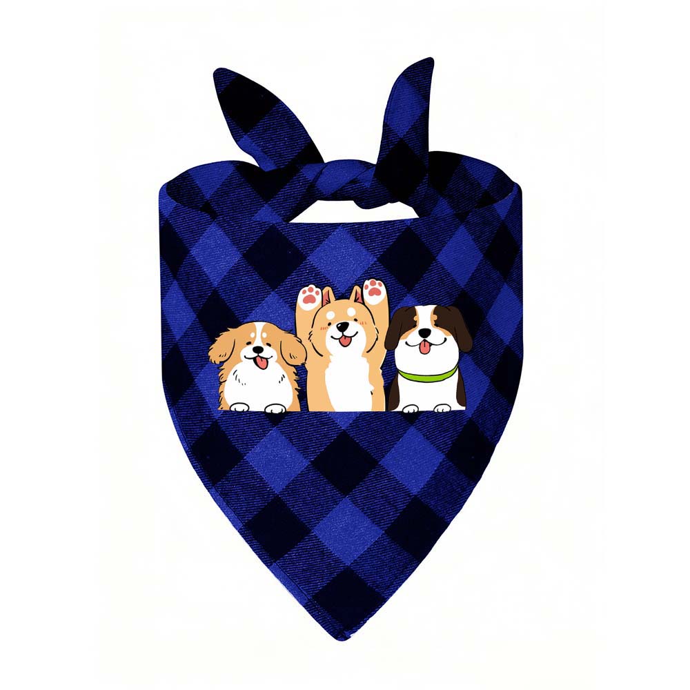 Plaid Pet Triangle Scarf Tbb001 Us Ship