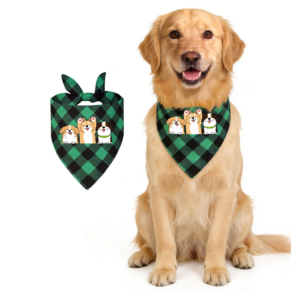 Plaid Pet Triangle Scarf Tbb001 Us Ship