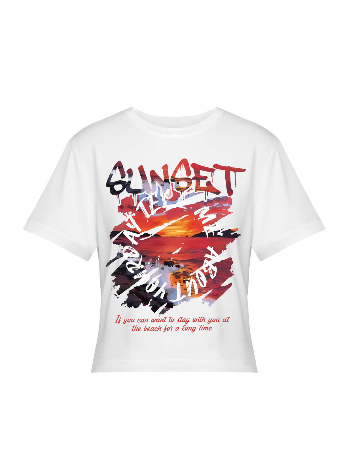 Women Elastic Crop Top Single Sided Print