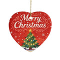 Heart Shaped Ceramic Ornament Double Sided Print
