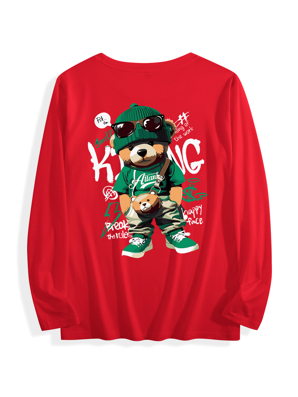 Multicolor Cotton Long Sleeve T Shirt Back Print Tbb001