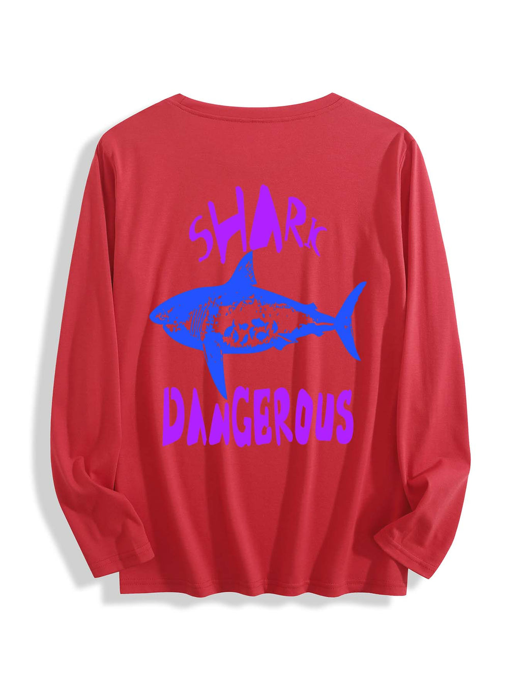 Round Neck Long Sleeve T Shirt Back Print