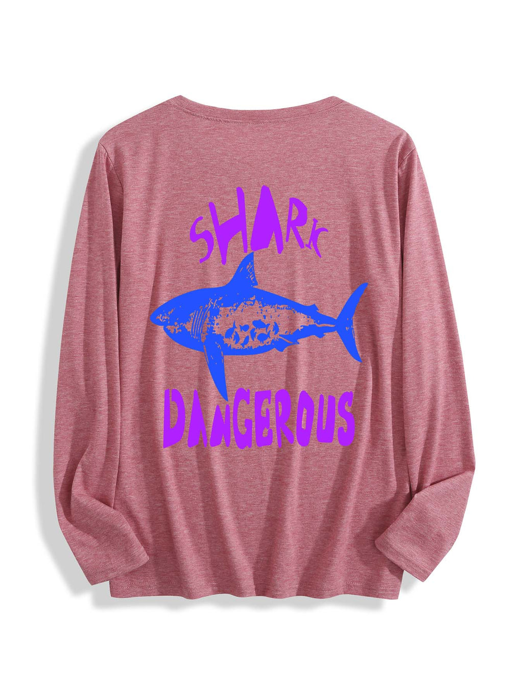 Round Neck Long Sleeve T Shirt Back Print