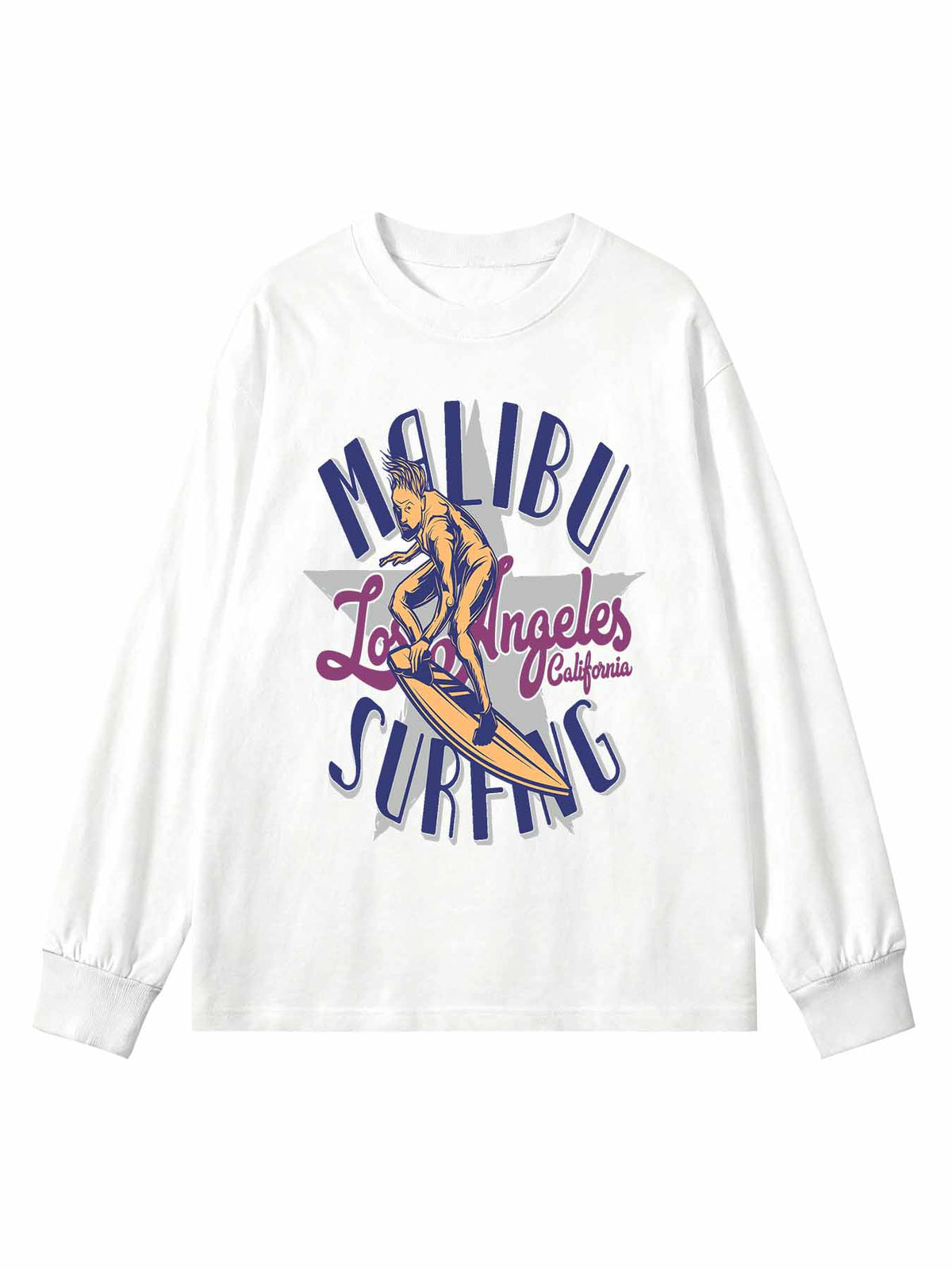 Cotton Long Sleeve Single Sided Print T Shirt