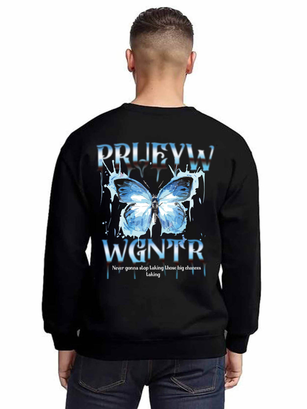 Fleece Crew Neck Pullover Back Print Mexican Tbb001