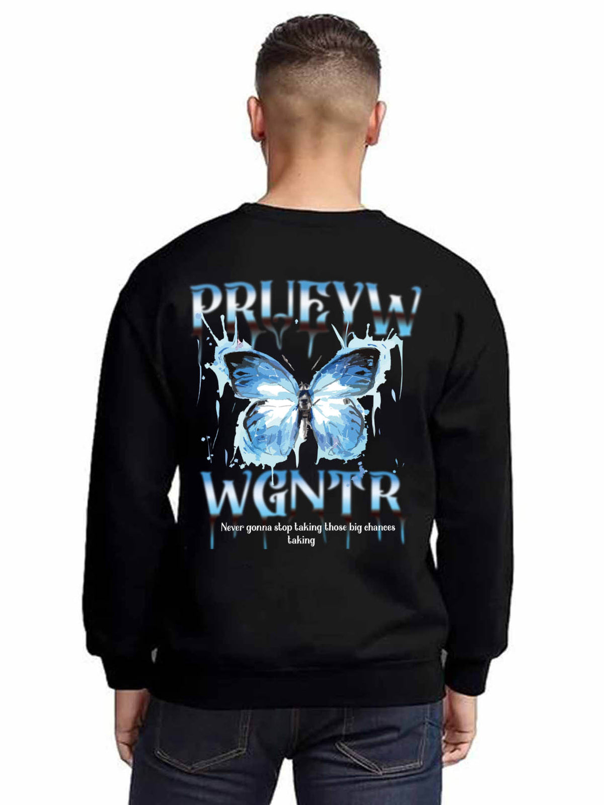 Fleece Crew Neck Pullover Back Print Mexican Tbb001