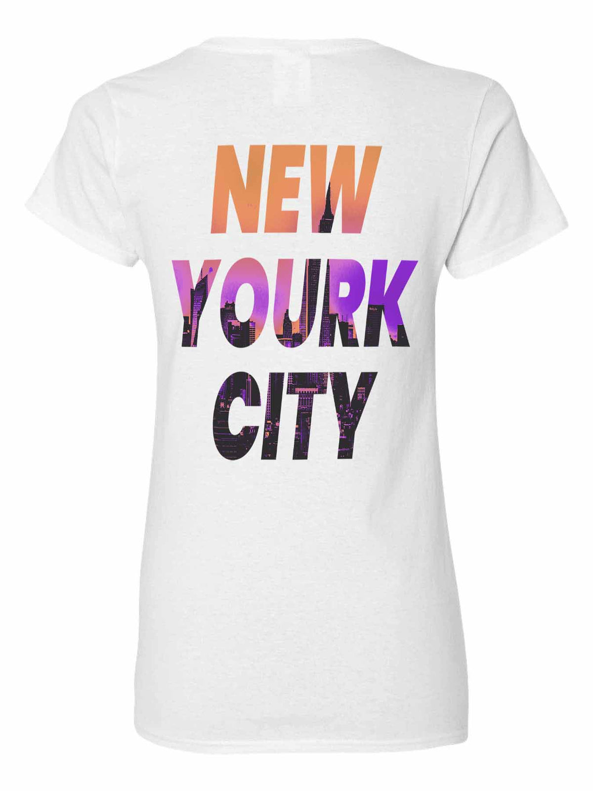 V Neck Women T Shirt Double Sided Print