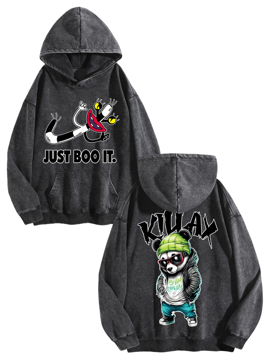 Faded Hoodie Double Sided Print Tbb001