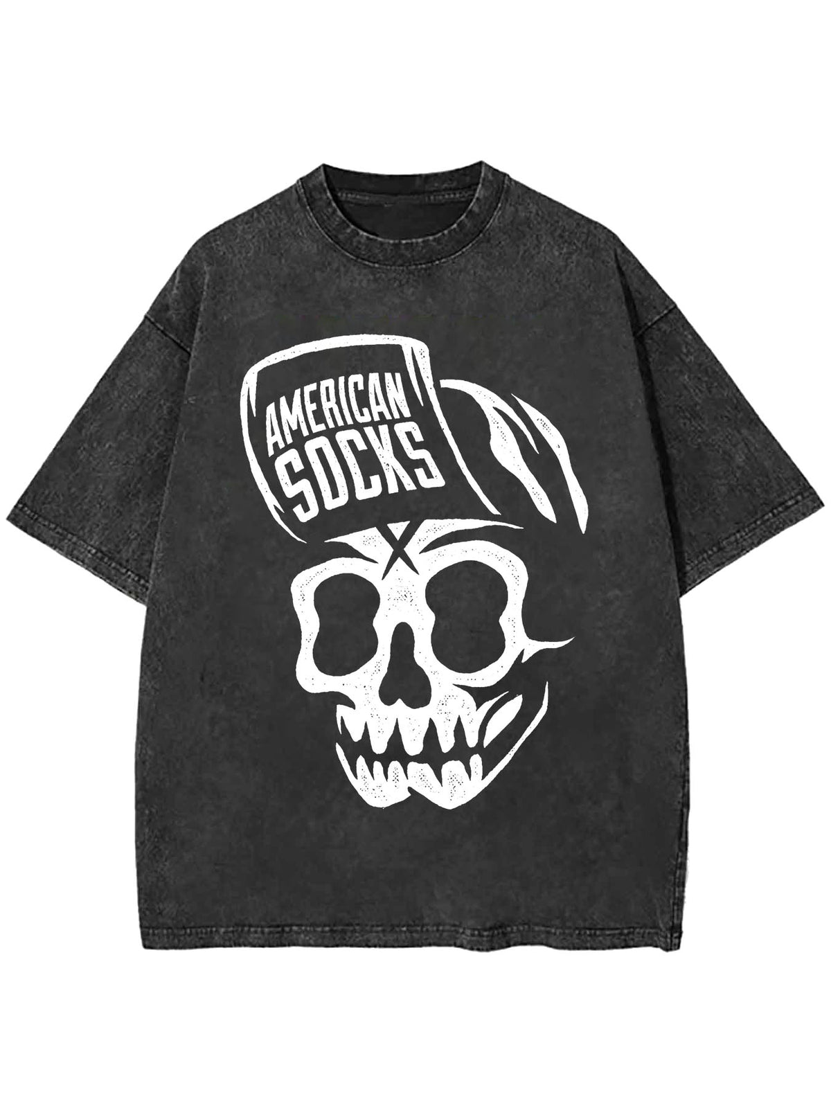 Water Wash Short Sleeve T Shirt Single Sided Print