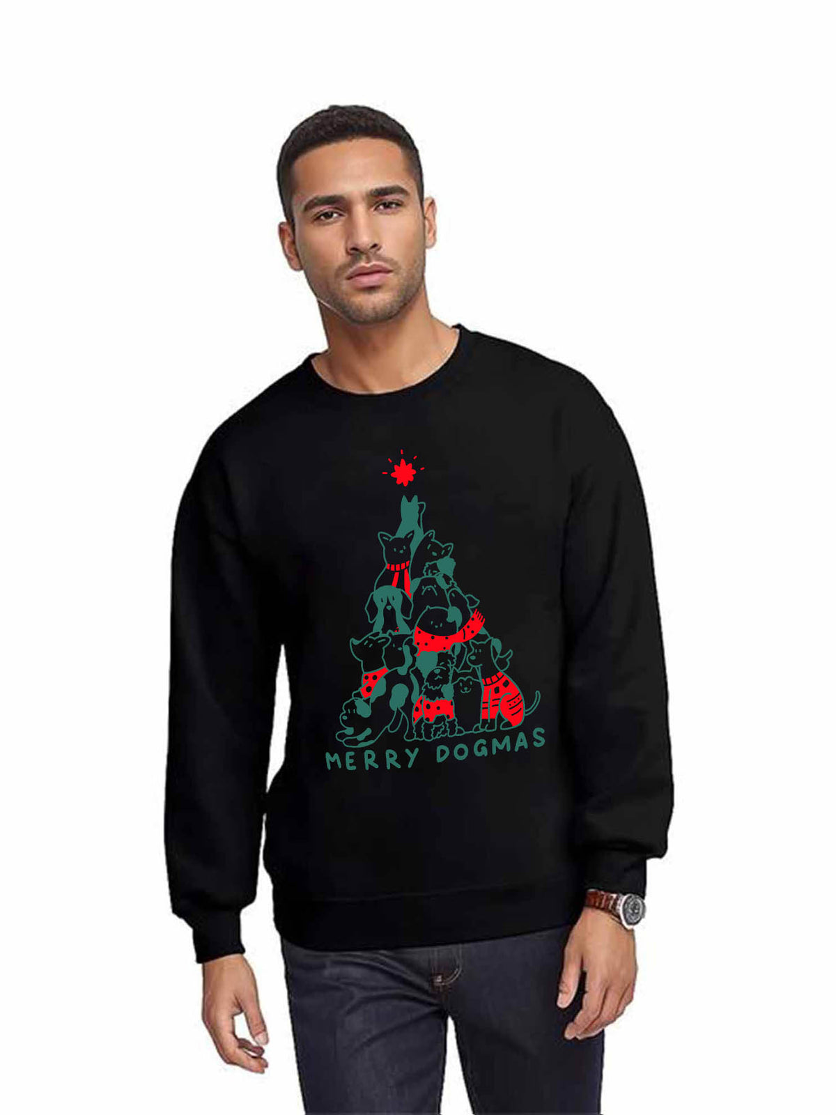 Round Neck Heat Transfer Sweatshirt Double Sided Print