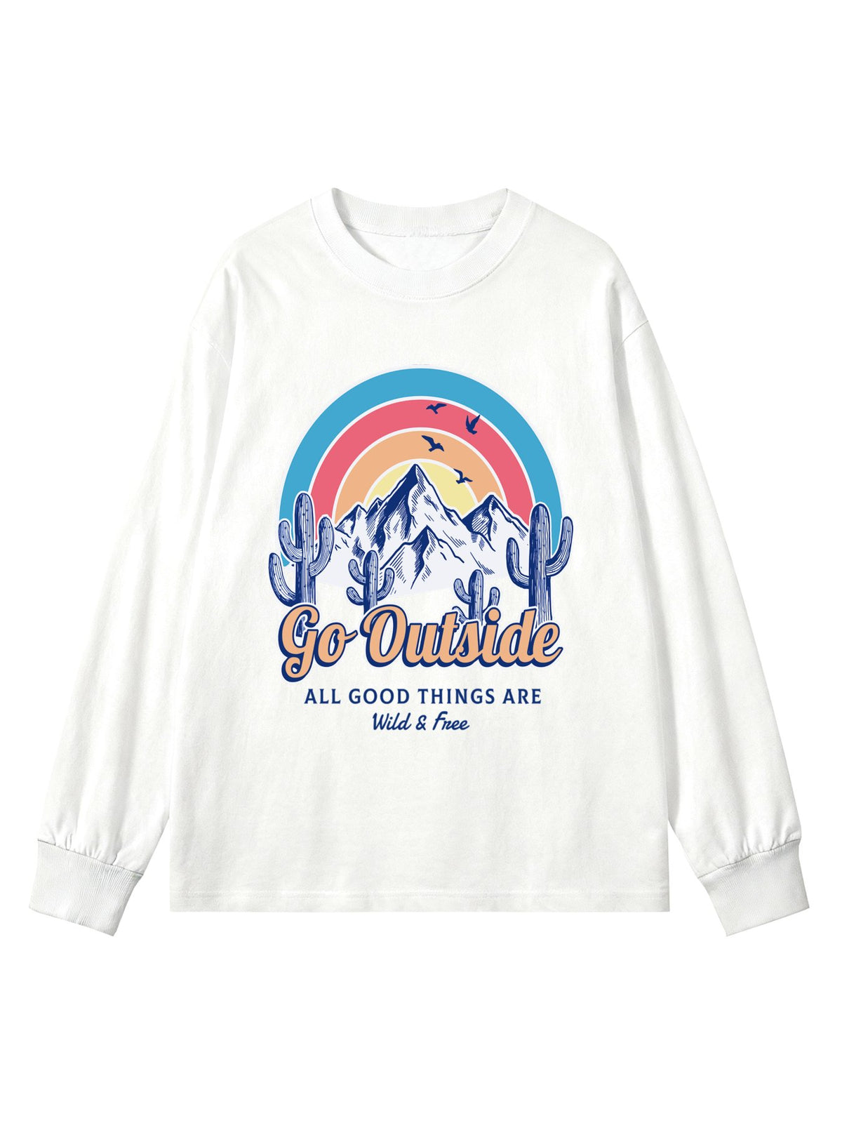 Cotton Long Sleeve Tee Double Sided Print Tbb001