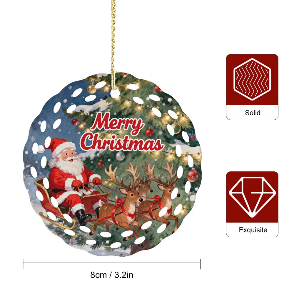 Ceramic Round Rice Grain Ornament Double Sided Print