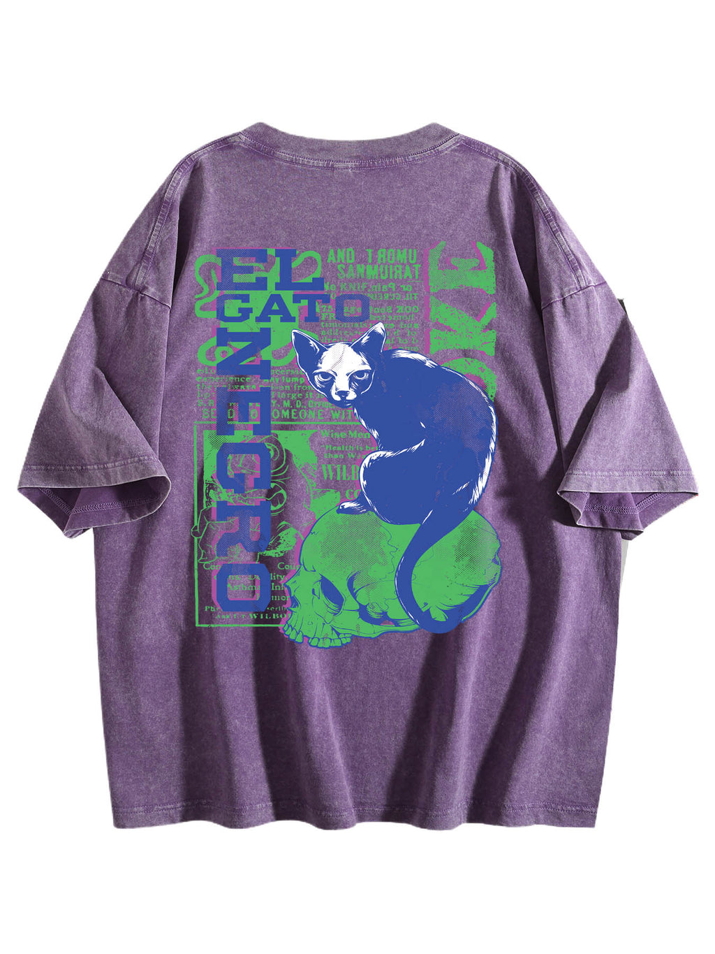 Water Wash Cotton Tee Back Print Tbb001