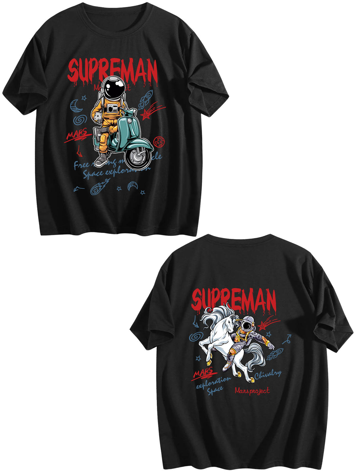 Uk Sizing 100% Cotton T-shirt (with Heat Transfers on Front and Back) – Shipping Not Included