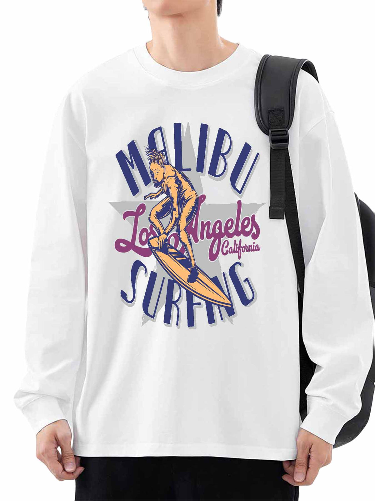 Cotton Long Sleeve Single Sided Print T Shirt