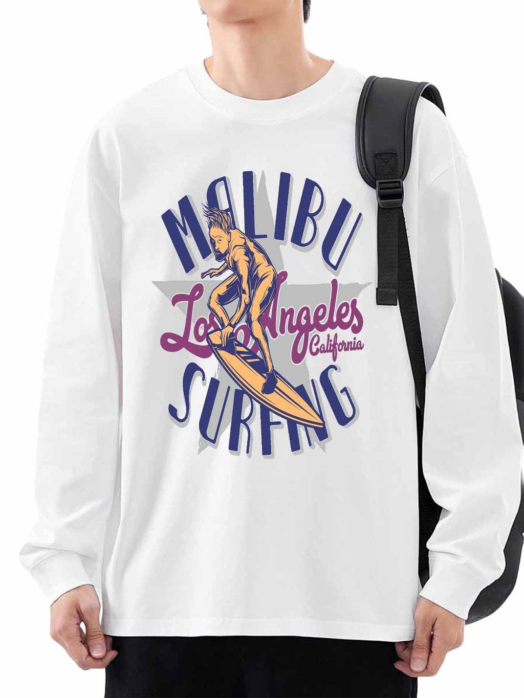 Double Sided Print Long Sleeve Cotton T Shirt Tbb001