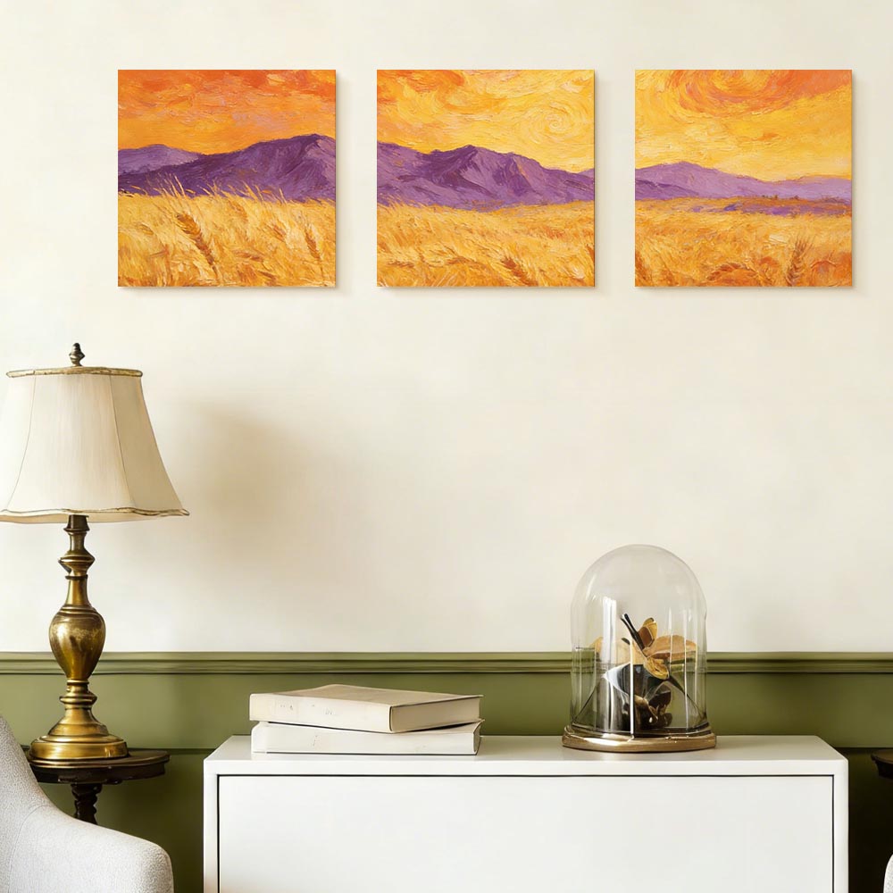 Decorative Frame Painting Triple Panel Design