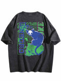 Water Wash Cotton Tee Back Print Tbb001