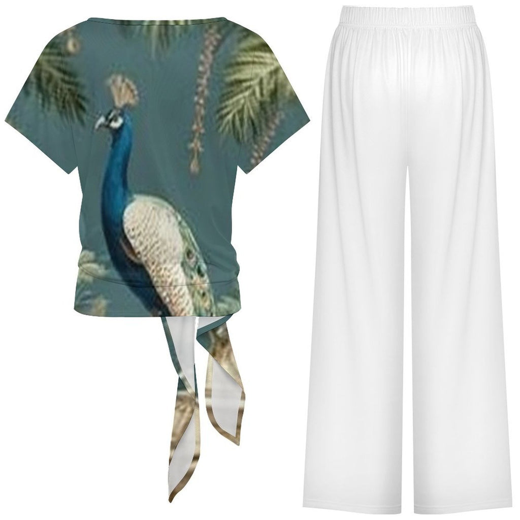 Strap top wide leg pants set