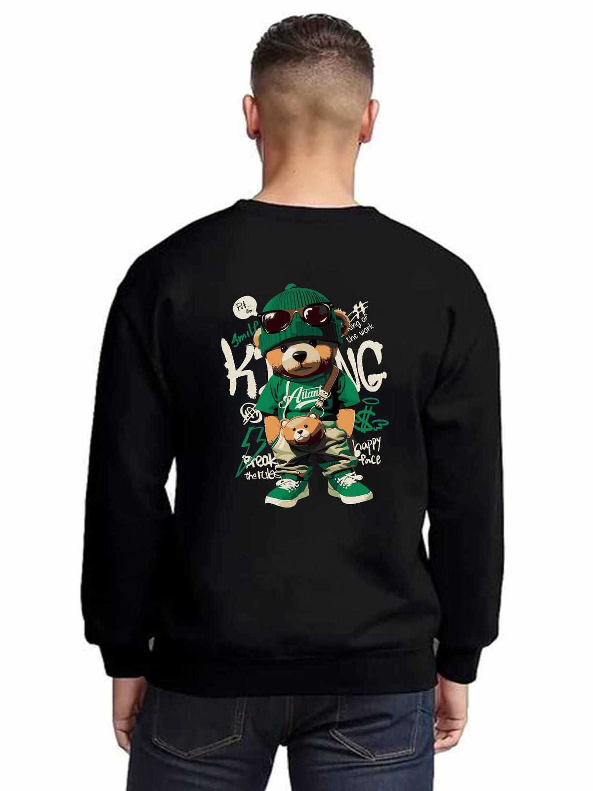 Japanese Round Neck Sweatshirt Single Sided Print Tbb001