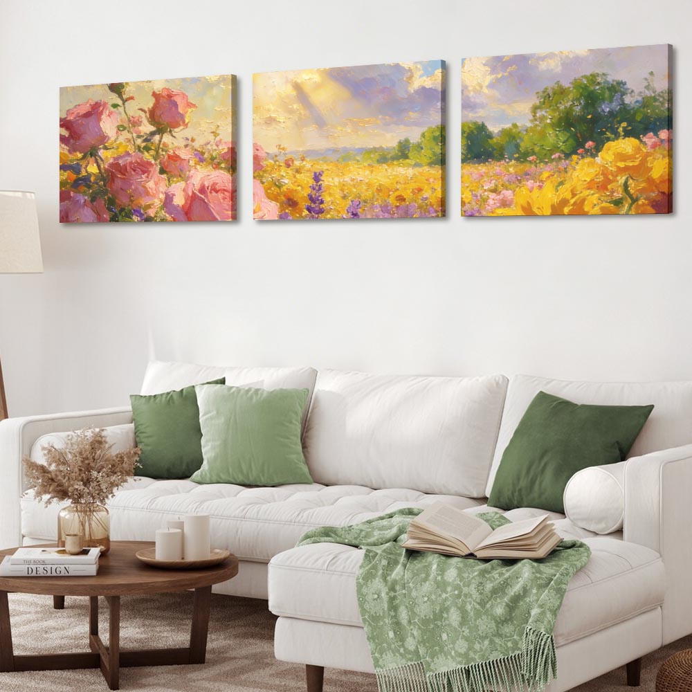 Decorative Frame Painting Triptych Horizontal 4 3