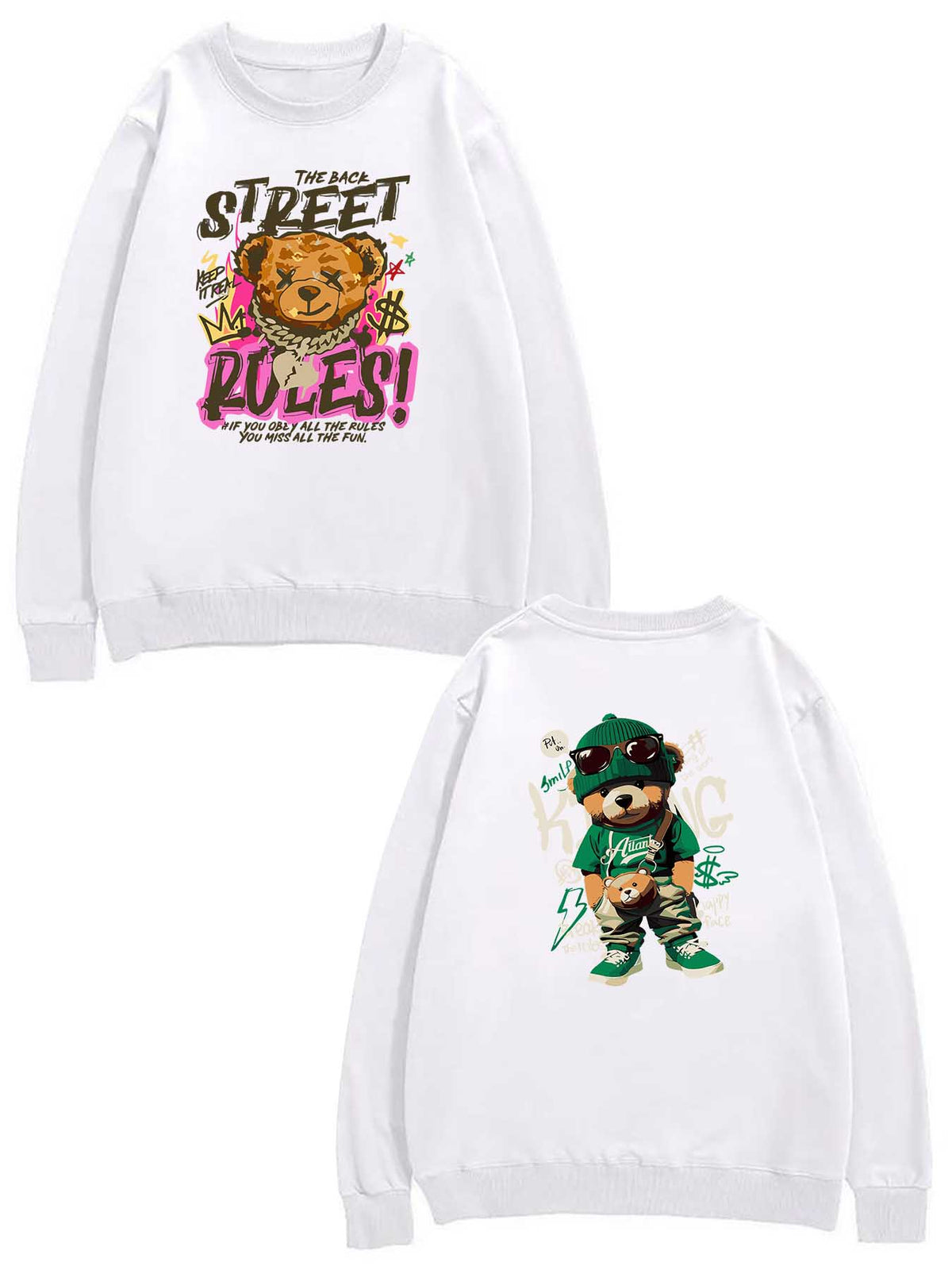 Double Sided Print Round Neck Sweater Tbb001 Japanese