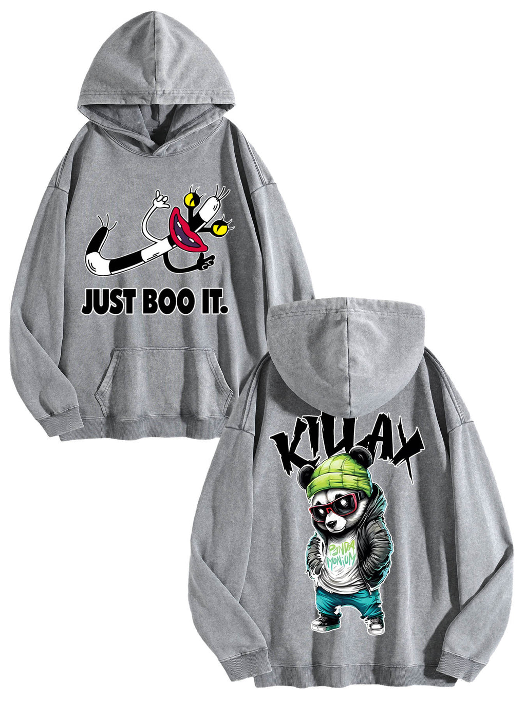 Faded Hoodie Double Sided Print Tbb001