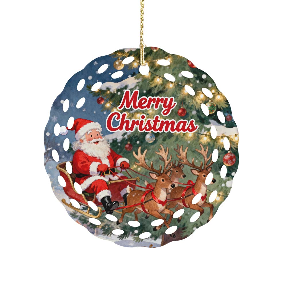 Ceramic Round Rice Grain Ornament Double Sided Print