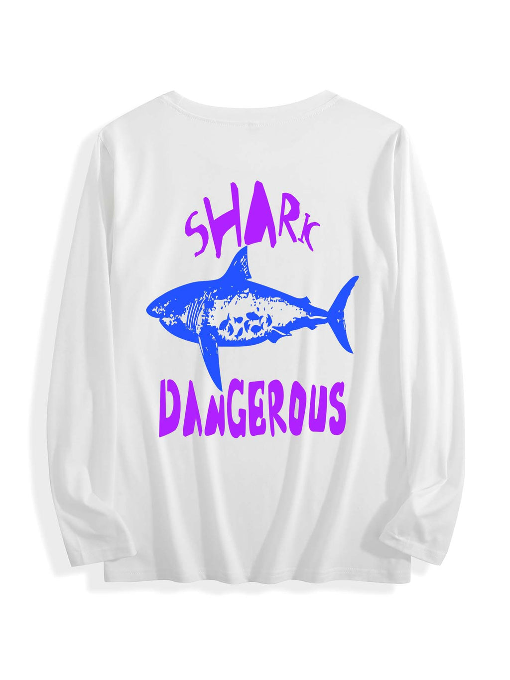 Round Neck Long Sleeve T Shirt Back Print